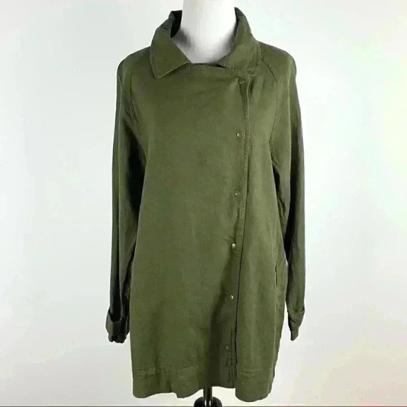 Love tree womens jacket size M army green moto button down armycore - Picture 1 of 9